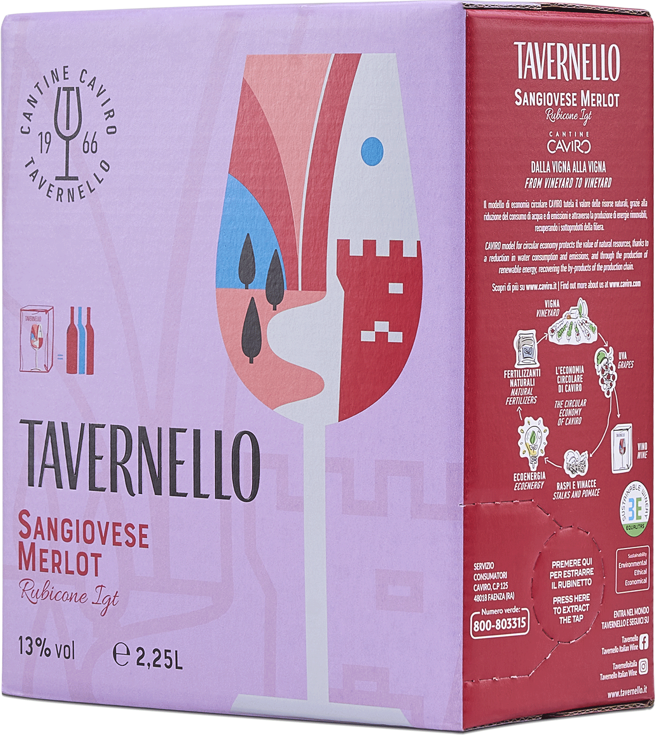 Tavernello Sangiovese Merlot Rubicone Igt 2,25 L